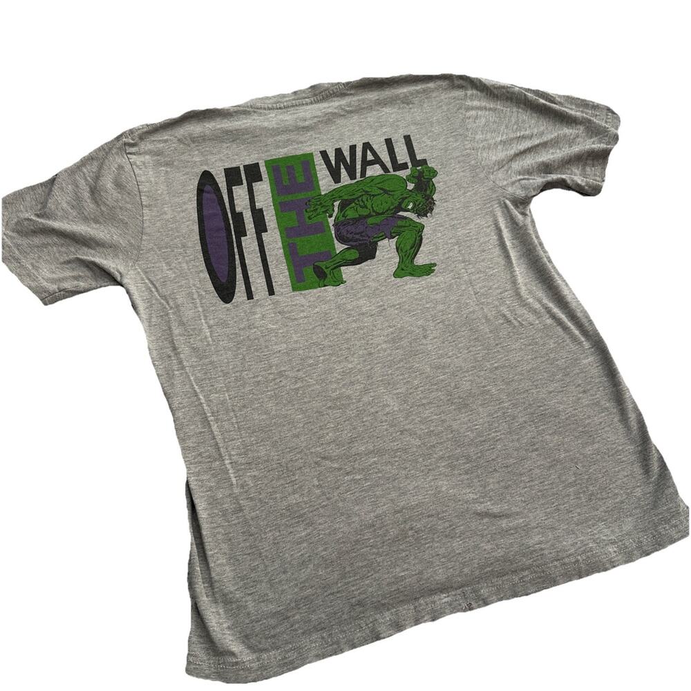 VANS Marvel Hulk Gray Graphic T-Shirt Medium Boys Kids Superhero Tee Marvel Hulk
